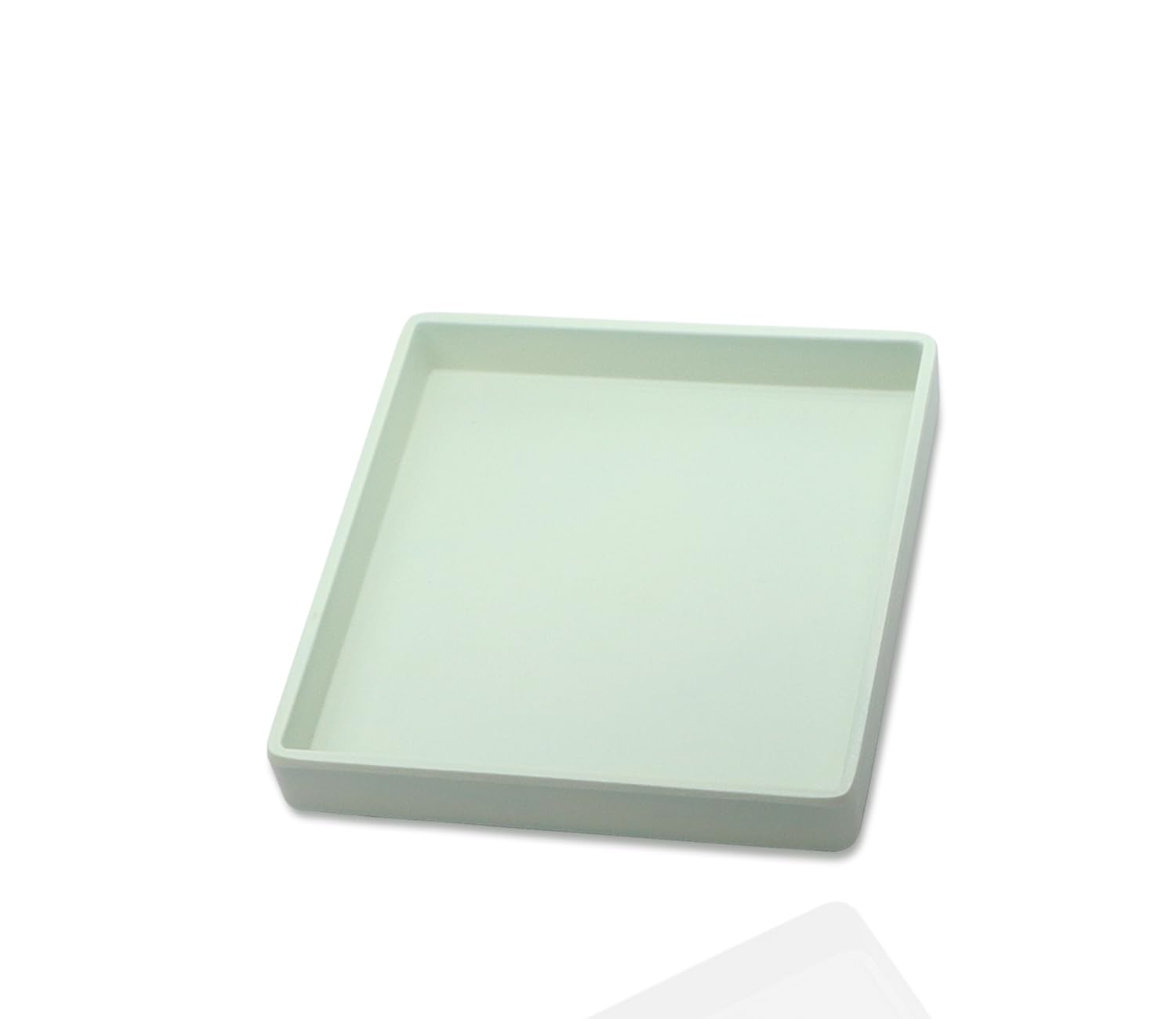 Square Tray for Organization, 11 Inch Plastic Serving Tray, Multi-Purpose Decorative Tray for Bathroom Countertop, Dresser, Ottoman & Coffee Table, Vanity Tray for Jewelry & Makeup, White
