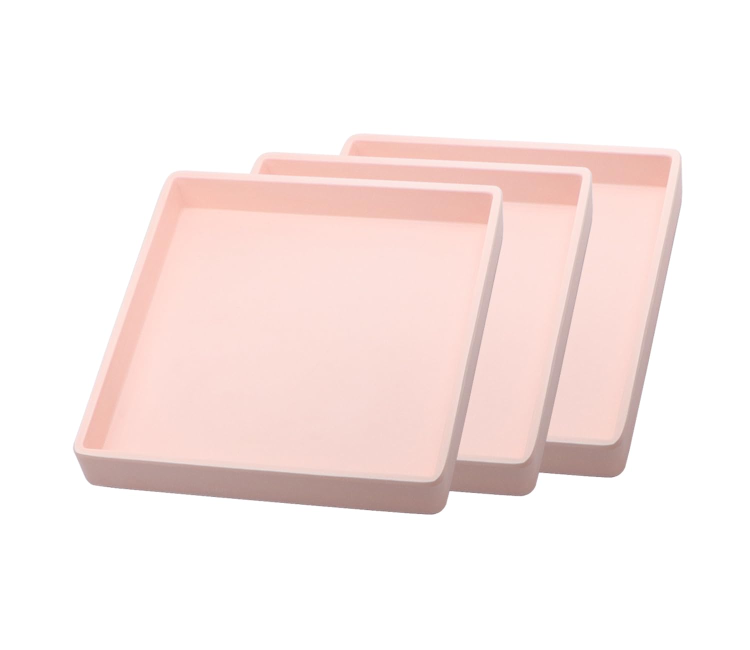 Square Tray for Organization, 11 Inch Plastic Serving Tray, Multi-Purpose Decorative Tray for Bathroom Countertop, Dresser, Ottoman & Coffee Table, Vanity Tray for Jewelry & Makeup, White