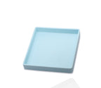 Square Tray for Organization, 11 Inch Plastic Serving Tray, Multi-Purpose Decorative Tray for Bathroom Countertop, Dresser, Ottoman & Coffee Table, Vanity Tray for Jewelry & Makeup, White