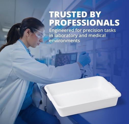 United Scientific™ Polypropylene Multi-Purpose Containment Tray - for Sterilizing and Drying Laboratory Supplies - Polypropylene Rectangular Plastic Tray - 18.375" L x 14.125" W x 3" H, 1 Count