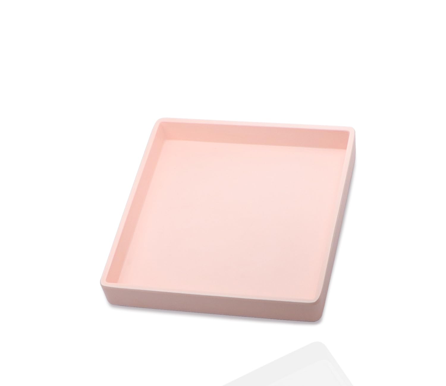 Square Tray for Organization, 11 Inch Plastic Serving Tray, Multi-Purpose Decorative Tray for Bathroom Countertop, Dresser, Ottoman & Coffee Table, Vanity Tray for Jewelry & Makeup, White