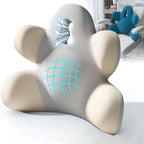 Lumbar Support Pillow for Office Chair, Back Pillow Lumbar Support for Car, Chair, Sofa - Improve Lower Back Pain Relief & Sitting Posture, Memory Foam Back Cushion for Long Sitting (Blue-01)