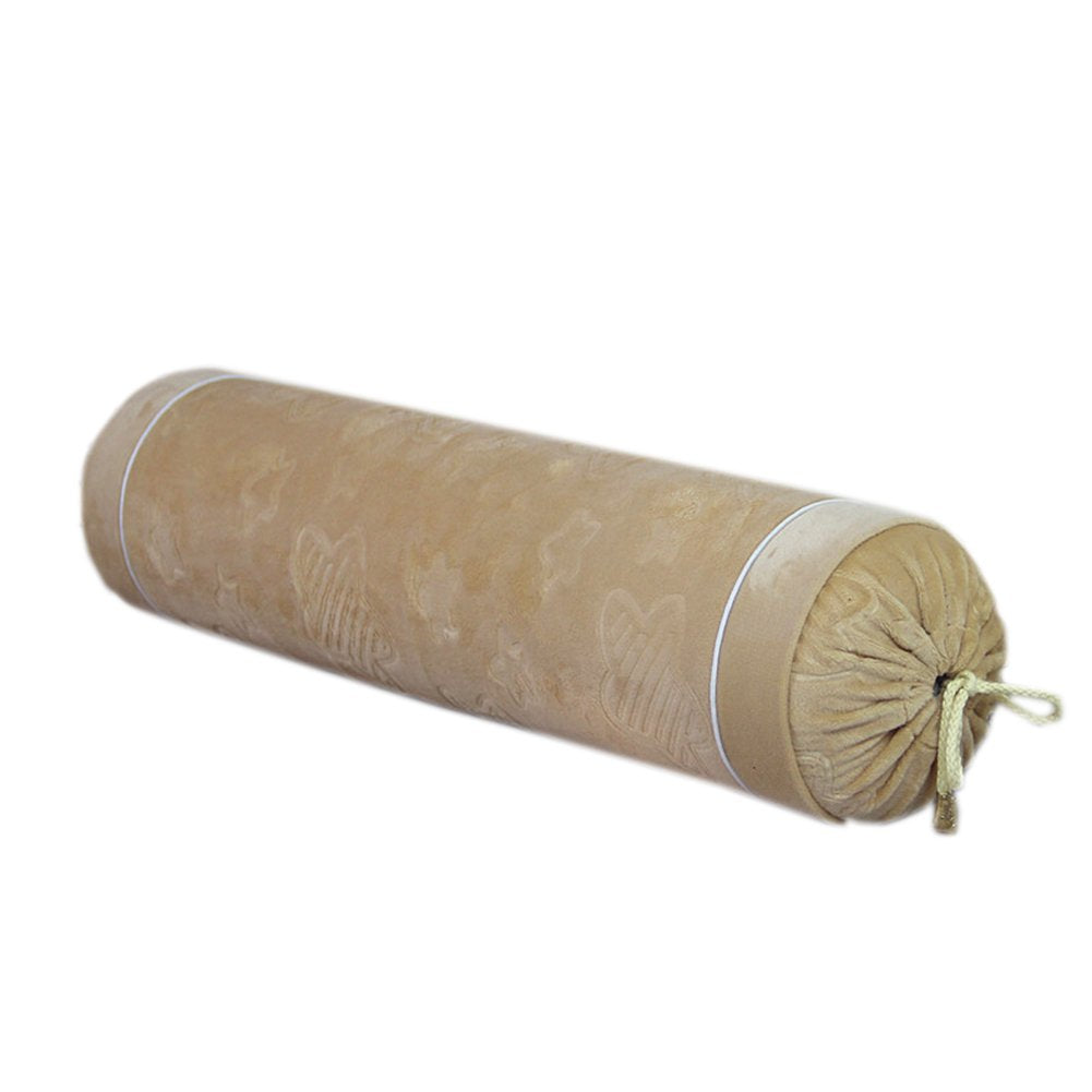 Solid Colors Bolster Cylindrical Candy Pillow Sleeping Cushion Neck Pillows Washable Waist Pillow (Pale Mauve)