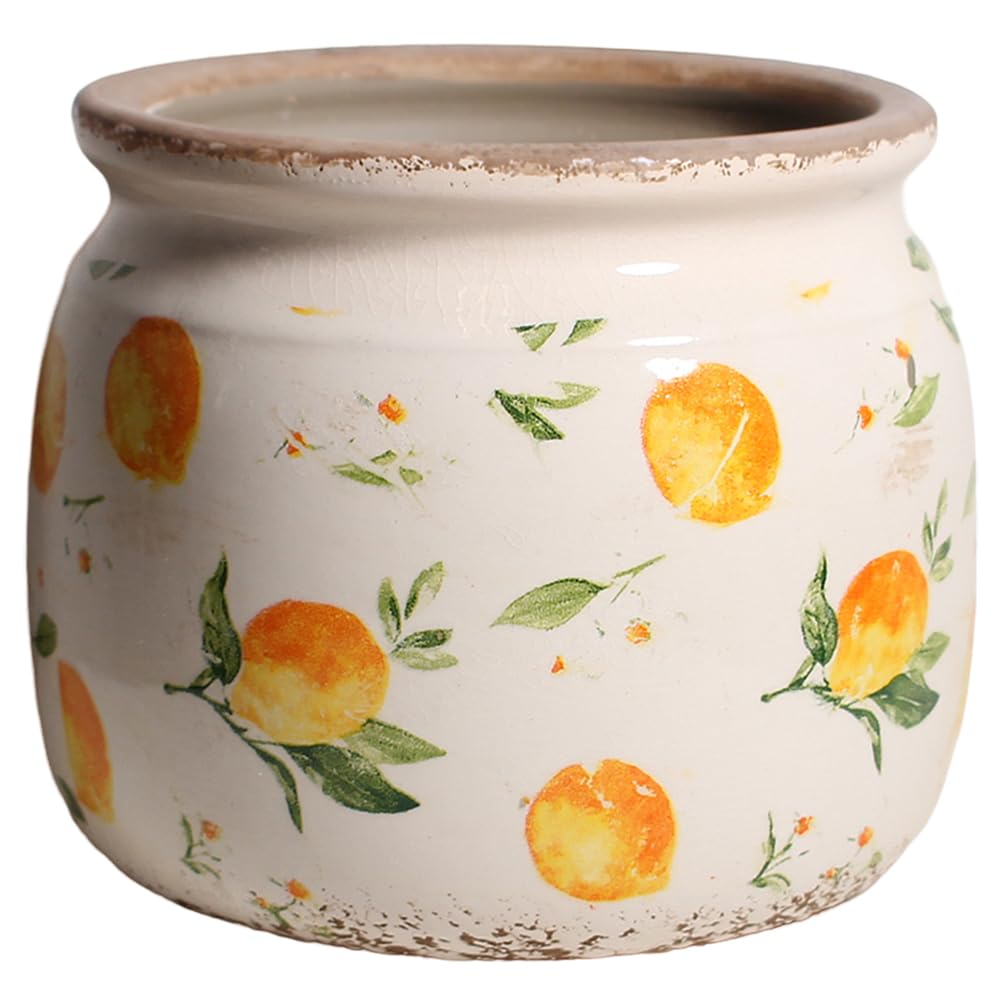 Decorative Pots Spring Decor, Pastel Floral Ceramic Garden Pots with Drainage, 6.29 Inch Pink Vintage Grandma Flower Pots for Indoor Plants & Succulent, Crackle Glaze Pottery Planters, Mom Gifts
