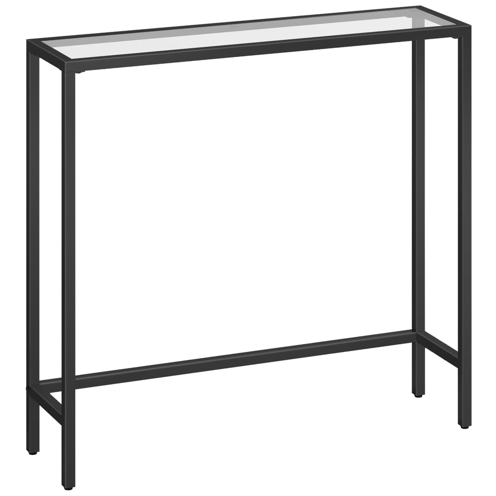 HOOBRO 29.5" Narrow Console Table, Modern Sofa Table Behind Couch, Tempered Glass Entryway Table, Small Side Table for Entrance, Living Room, Foyer, Hallway, Bedroom, Gold GD07XG01