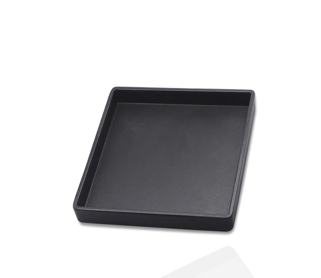 Square Tray for Organization, 11 Inch Plastic Serving Tray, Multi-Purpose Decorative Tray for Bathroom Countertop, Dresser, Ottoman & Coffee Table, Vanity Tray for Jewelry & Makeup, White
