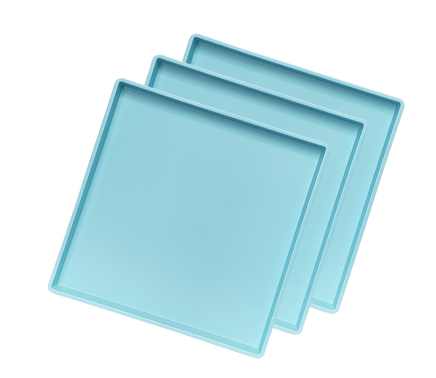Square Tray for Organization, 11 Inch Plastic Serving Tray, Multi-Purpose Decorative Tray for Bathroom Countertop, Dresser, Ottoman & Coffee Table, Vanity Tray for Jewelry & Makeup, White