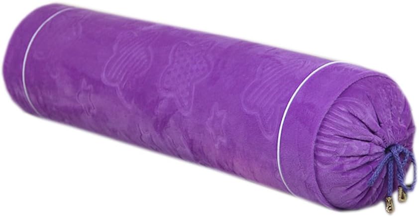Solid Colors Bolster Cylindrical Candy Pillow Sleeping Cushion Neck Pillows Washable Waist Pillow (Pale Mauve)