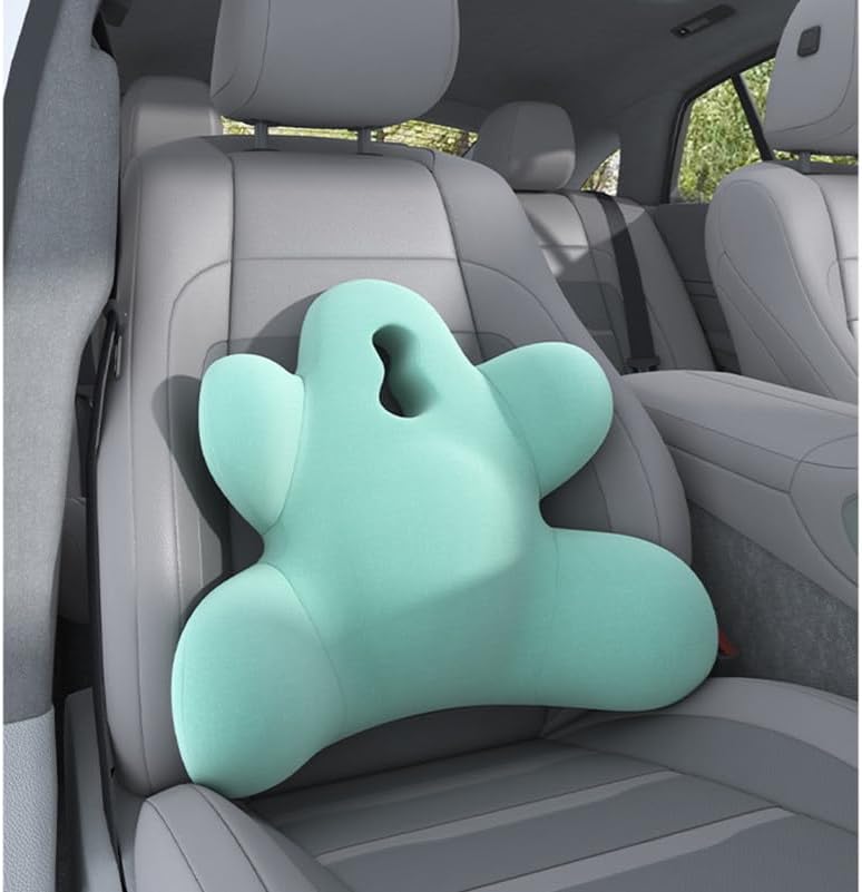 Lumbar Support Pillow for Office Chair, Back Pillow Lumbar Support for Car, Chair, Sofa - Improve Lower Back Pain Relief & Sitting Posture, Memory Foam Back Cushion for Long Sitting (Blue-01)