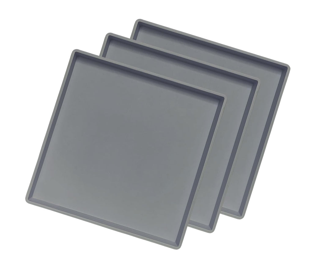 Square Tray for Organization, 11 Inch Plastic Serving Tray, Multi-Purpose Decorative Tray for Bathroom Countertop, Dresser, Ottoman & Coffee Table, Vanity Tray for Jewelry & Makeup, White