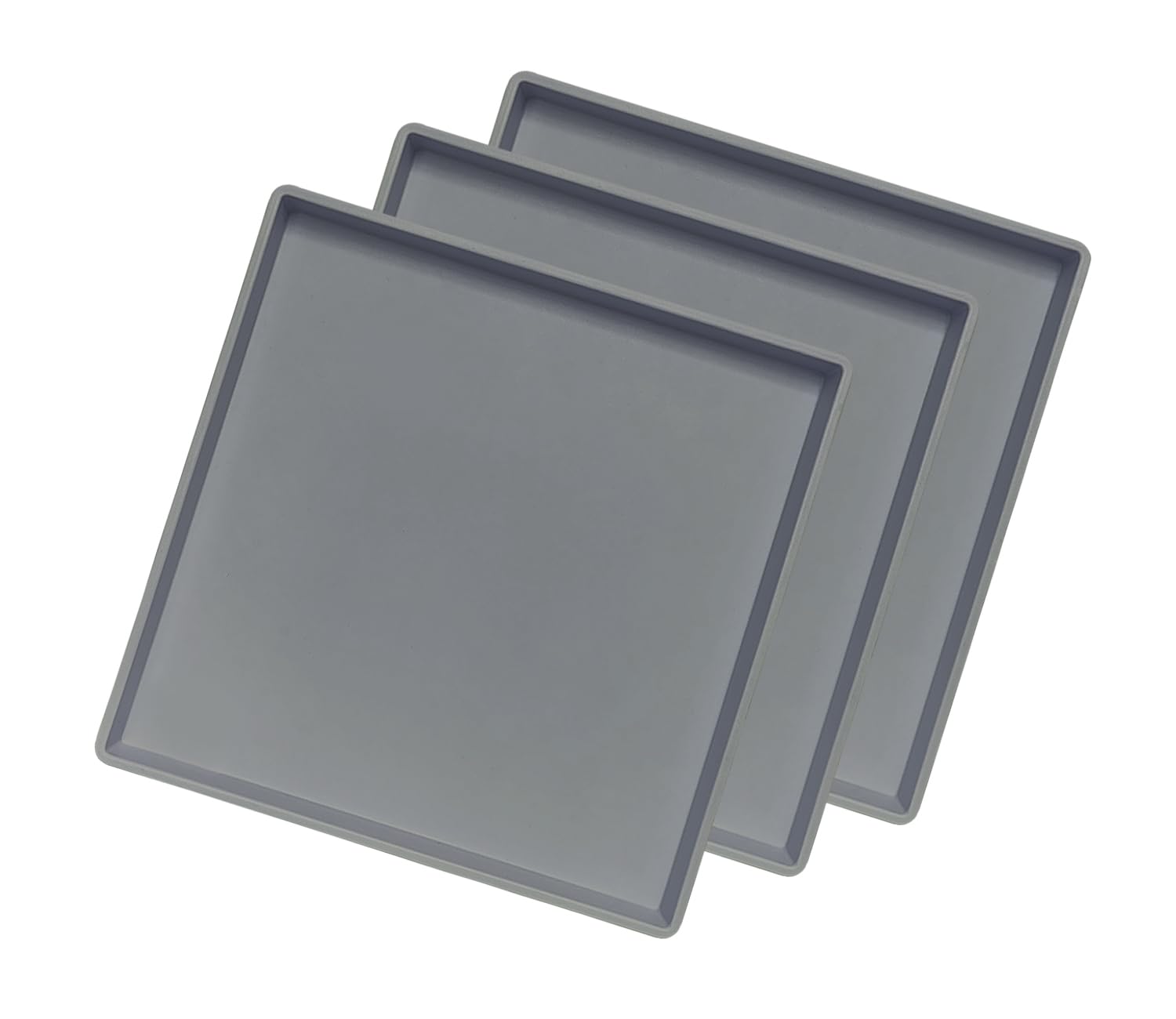 Square Tray for Organization, 11 Inch Plastic Serving Tray, Multi-Purpose Decorative Tray for Bathroom Countertop, Dresser, Ottoman & Coffee Table, Vanity Tray for Jewelry & Makeup, White