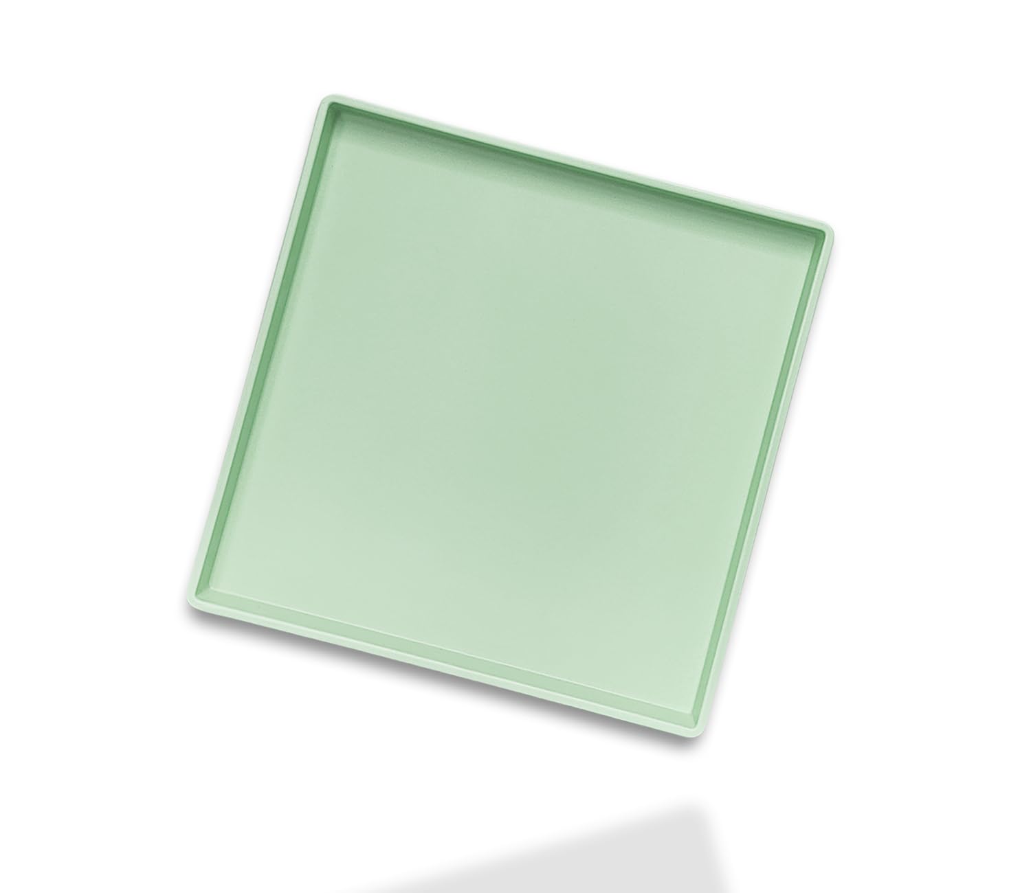 Square Tray for Organization, 11 Inch Plastic Serving Tray, Multi-Purpose Decorative Tray for Bathroom Countertop, Dresser, Ottoman & Coffee Table, Vanity Tray for Jewelry & Makeup, White