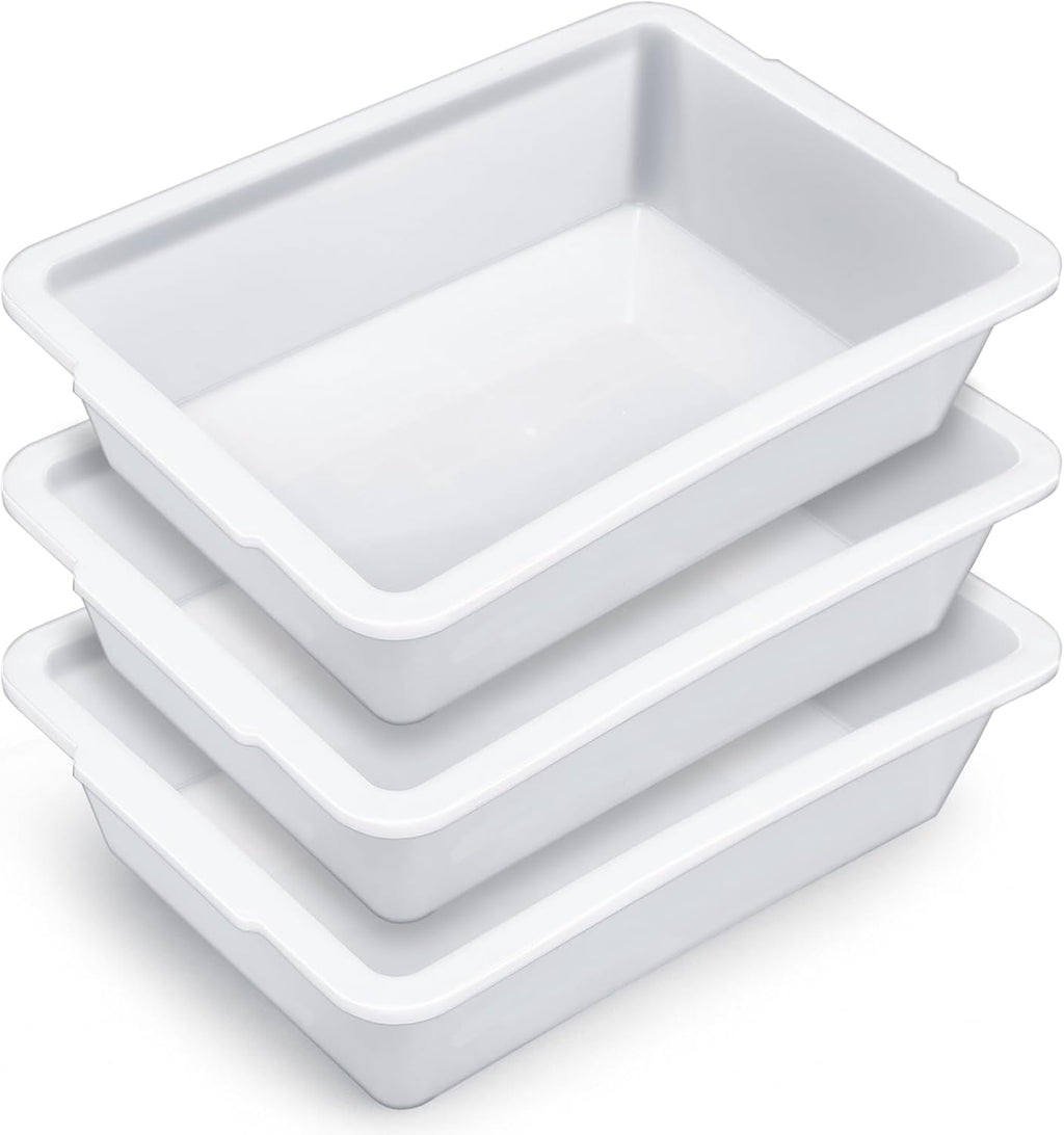 Remerry 3 Pack Polypropylene Containment Tray 15" L x 10.8" W x 4" H Rectangular Lab Tray for Sterilizing and Drying Laboratory Supplies, Durable and Temperature Resistant Plastic