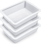 Remerry 3 Pack Polypropylene Containment Tray 15" L x 10.8" W x 4" H Rectangular Lab Tray for Sterilizing and Drying Laboratory Supplies, Durable and Temperature Resistant Plastic