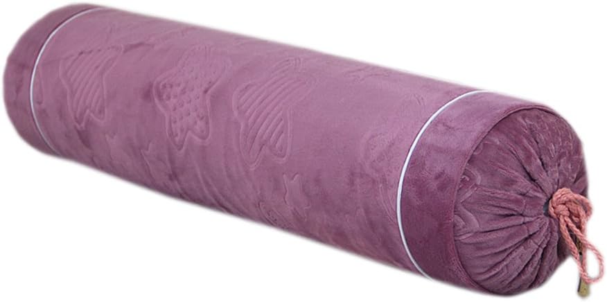 Solid Colors Bolster Cylindrical Candy Pillow Sleeping Cushion Neck Pillows Washable Waist Pillow (Pale Mauve)