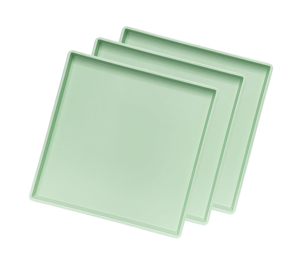 Square Tray for Organization, 11 Inch Plastic Serving Tray, Multi-Purpose Decorative Tray for Bathroom Countertop, Dresser, Ottoman & Coffee Table, Vanity Tray for Jewelry & Makeup, White