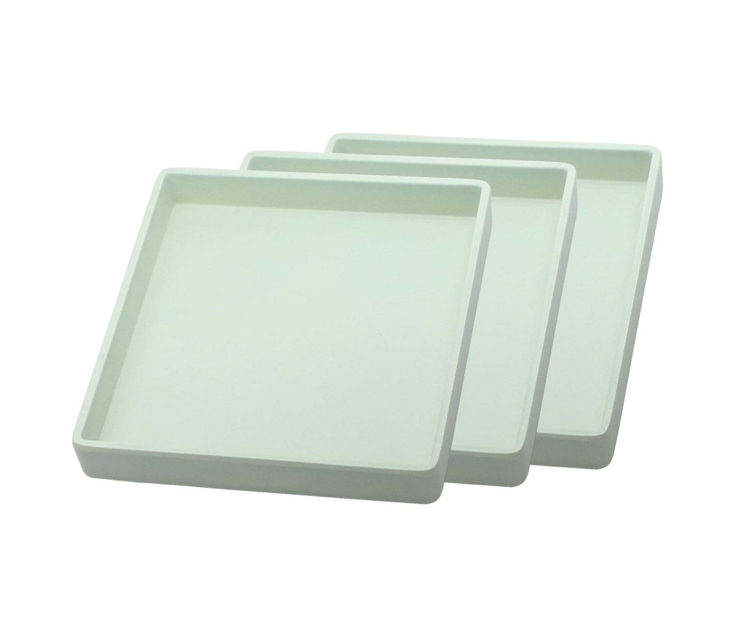 Square Tray for Organization, 11 Inch Plastic Serving Tray, Multi-Purpose Decorative Tray for Bathroom Countertop, Dresser, Ottoman & Coffee Table, Vanity Tray for Jewelry & Makeup, White