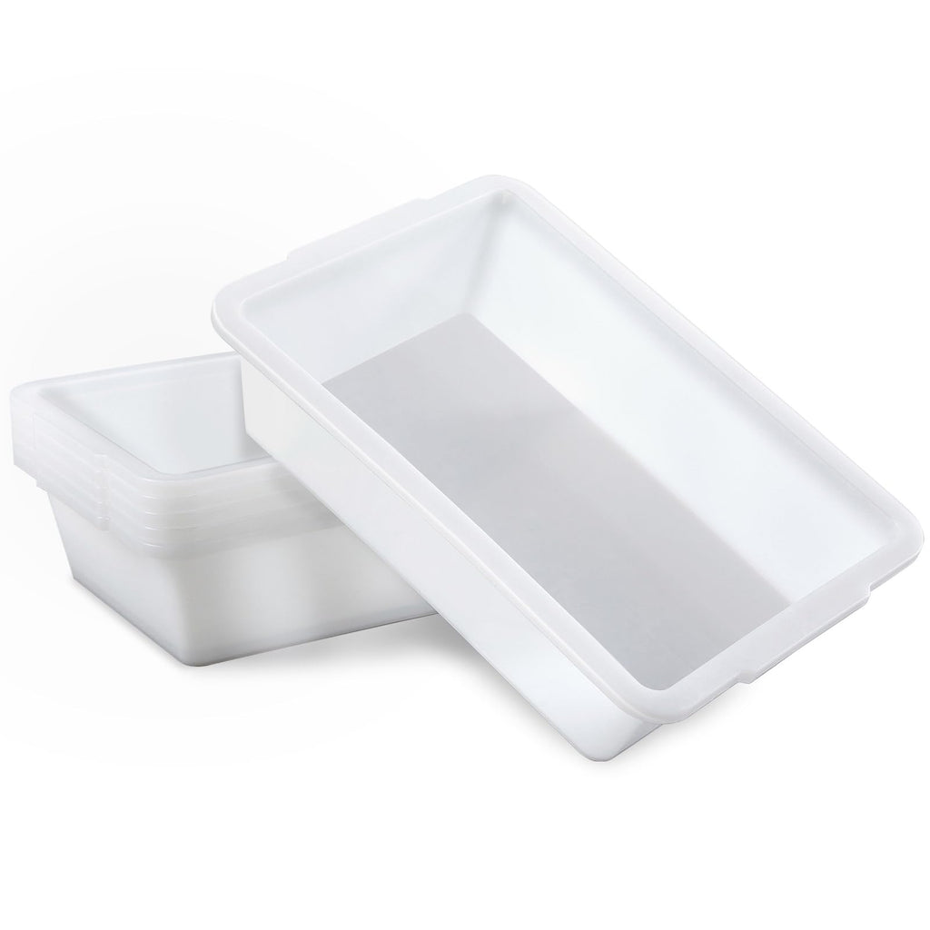 Remerry 3 Pack Polypropylene Containment Tray 15" L x 10.8" W x 4" H Rectangular Lab Tray for Sterilizing and Drying Laboratory Supplies, Durable and Temperature Resistant Plastic
