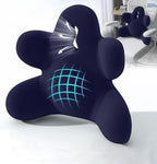 Lumbar Support Pillow for Office Chair, Back Pillow Lumbar Support for Car, Chair, Sofa - Improve Lower Back Pain Relief & Sitting Posture, Memory Foam Back Cushion for Long Sitting (Blue-01)