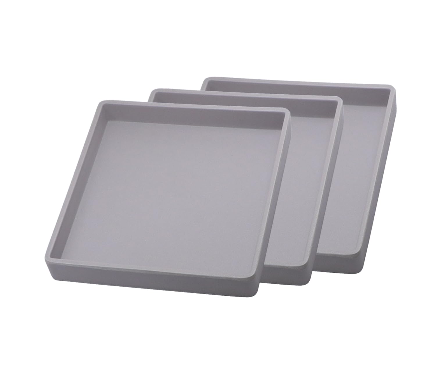 Square Tray for Organization, 11 Inch Plastic Serving Tray, Multi-Purpose Decorative Tray for Bathroom Countertop, Dresser, Ottoman & Coffee Table, Vanity Tray for Jewelry & Makeup, White