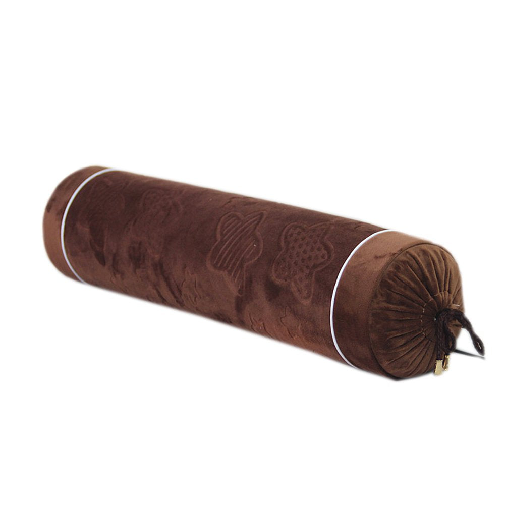 Solid Colors Bolster Cylindrical Candy Pillow Sleeping Cushion Neck Pillows Washable Waist Pillow (Pale Mauve)