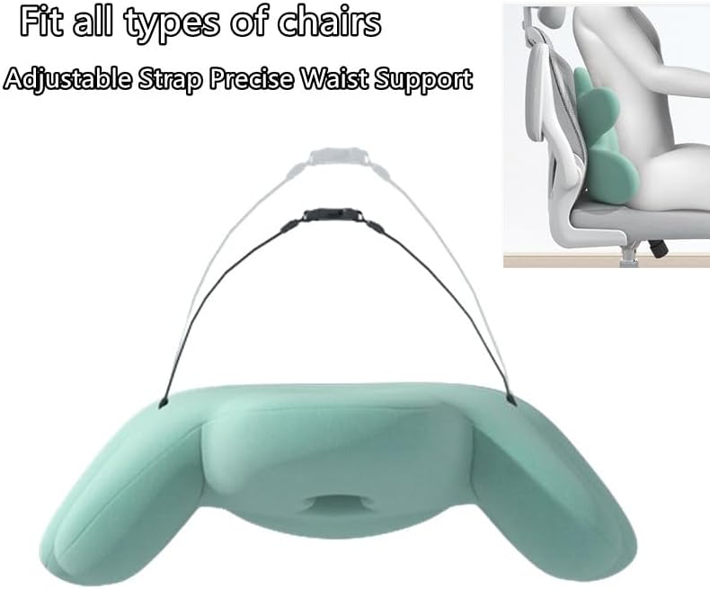 Lumbar Support Pillow for Office Chair, Back Pillow Lumbar Support for Car, Chair, Sofa - Improve Lower Back Pain Relief & Sitting Posture, Memory Foam Back Cushion for Long Sitting (Blue-01)
