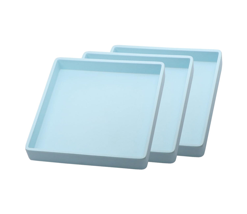 Square Tray for Organization, 11 Inch Plastic Serving Tray, Multi-Purpose Decorative Tray for Bathroom Countertop, Dresser, Ottoman & Coffee Table, Vanity Tray for Jewelry & Makeup, White
