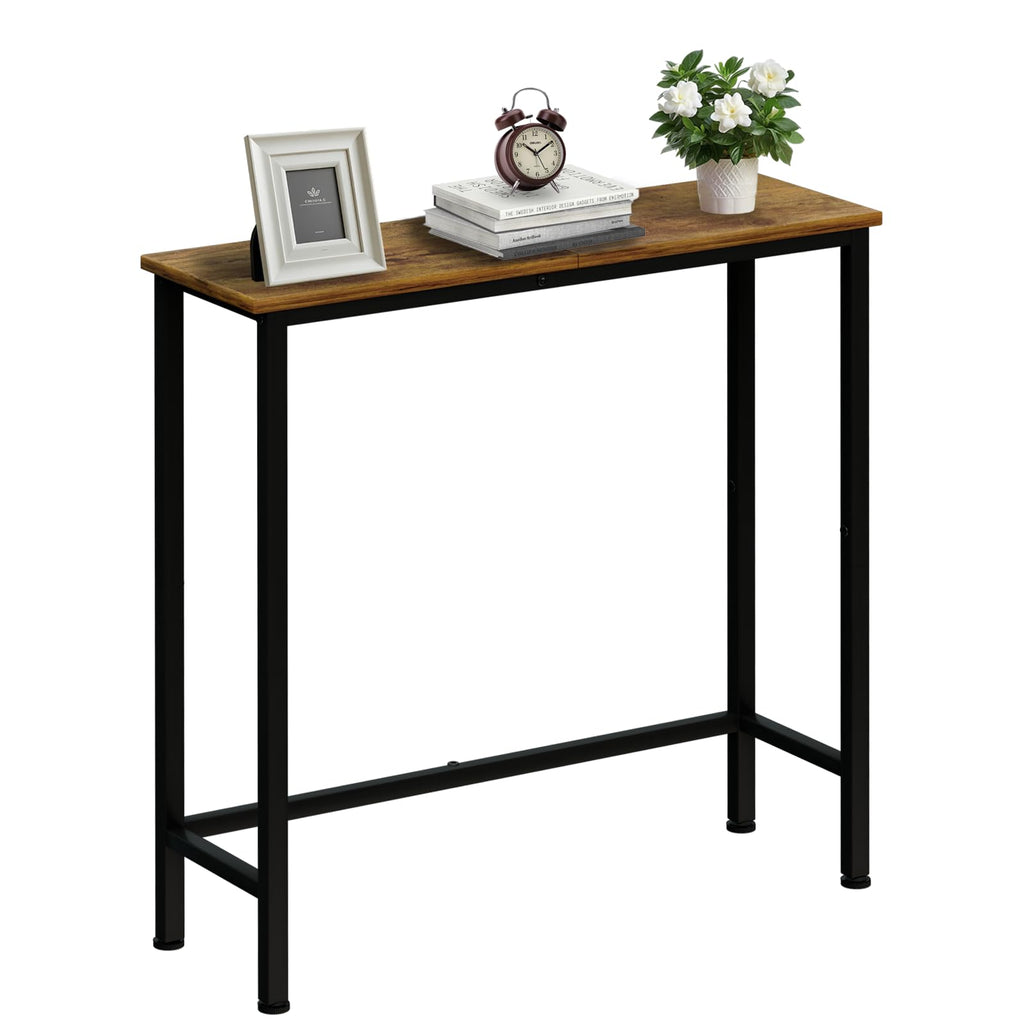 Narrow Console Table, 29.5" Small Entryway Table, Thin Hallway Tables, Slim Sofa Side Tables for Hallway, Living Room, Bedroom, Foyer, Marbleized White