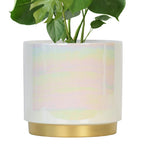 Gepege Ceramic Pots for Plants, Rainbow Pearl Glaze Planter with Drainage Hole, 6.0 inch+5.0 Inch+4.0 Inch. Indoor-Outdoor Large Round Succulent Orchid Flower Pots