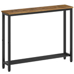 YATINEY Narrow Console Table, 2-Tier Small Sofa Table, 29.5" Thin Entryway Behind Couch Table with Shelves, Industrial Hallway Table, for Living Room, Foyer, White and Gold CT03DW