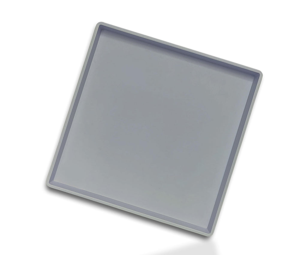 Square Tray for Organization, 11 Inch Plastic Serving Tray, Multi-Purpose Decorative Tray for Bathroom Countertop, Dresser, Ottoman & Coffee Table, Vanity Tray for Jewelry & Makeup, White