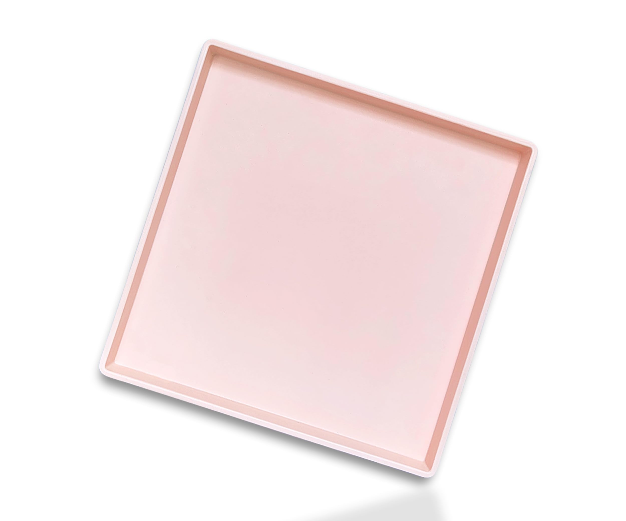Square Tray for Organization, 11 Inch Plastic Serving Tray, Multi-Purpose Decorative Tray for Bathroom Countertop, Dresser, Ottoman & Coffee Table, Vanity Tray for Jewelry & Makeup, White