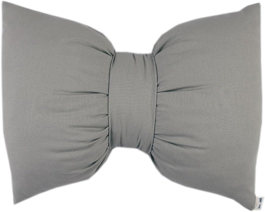 Dark Colors Handmade Household Bowknots Pillow Solid Colors Cushion Car Waist Pillow Sofa Decorative Cushions 60×46CM/23.6"×18.1" (Light Gray)