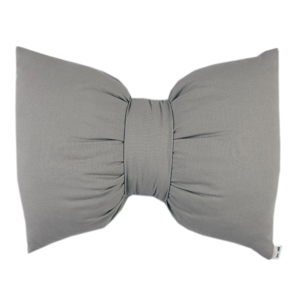 Dark Colors Handmade Household Bowknots Pillow Solid Colors Cushion Car Waist Pillow Sofa Decorative Cushions 60×46CM/23.6"×18.1" (Light Gray)