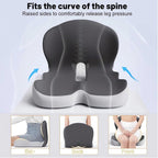 Memory Foam L-Shaped Integrated Seat Cushions for Car Truck Driver Ergonomic L Shape Lumbar Cushion Sciatica Back Pain Relief Office Chair Butt and Back Support Pillow Long Driving Booster Seat (G1)