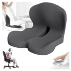 Memory Foam L-Shaped Integrated Seat Cushions for Car Truck Driver Ergonomic L Shape Lumbar Cushion Sciatica Back Pain Relief Office Chair Butt and Back Support Pillow Long Driving Booster Seat (G1)