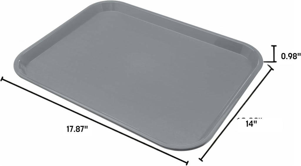 Carlisle FoodService Products Café Cafeteria Tray, Fast Food Tray for Restaurant or Commercial Use, 14" x 18", 12 Count, Blue