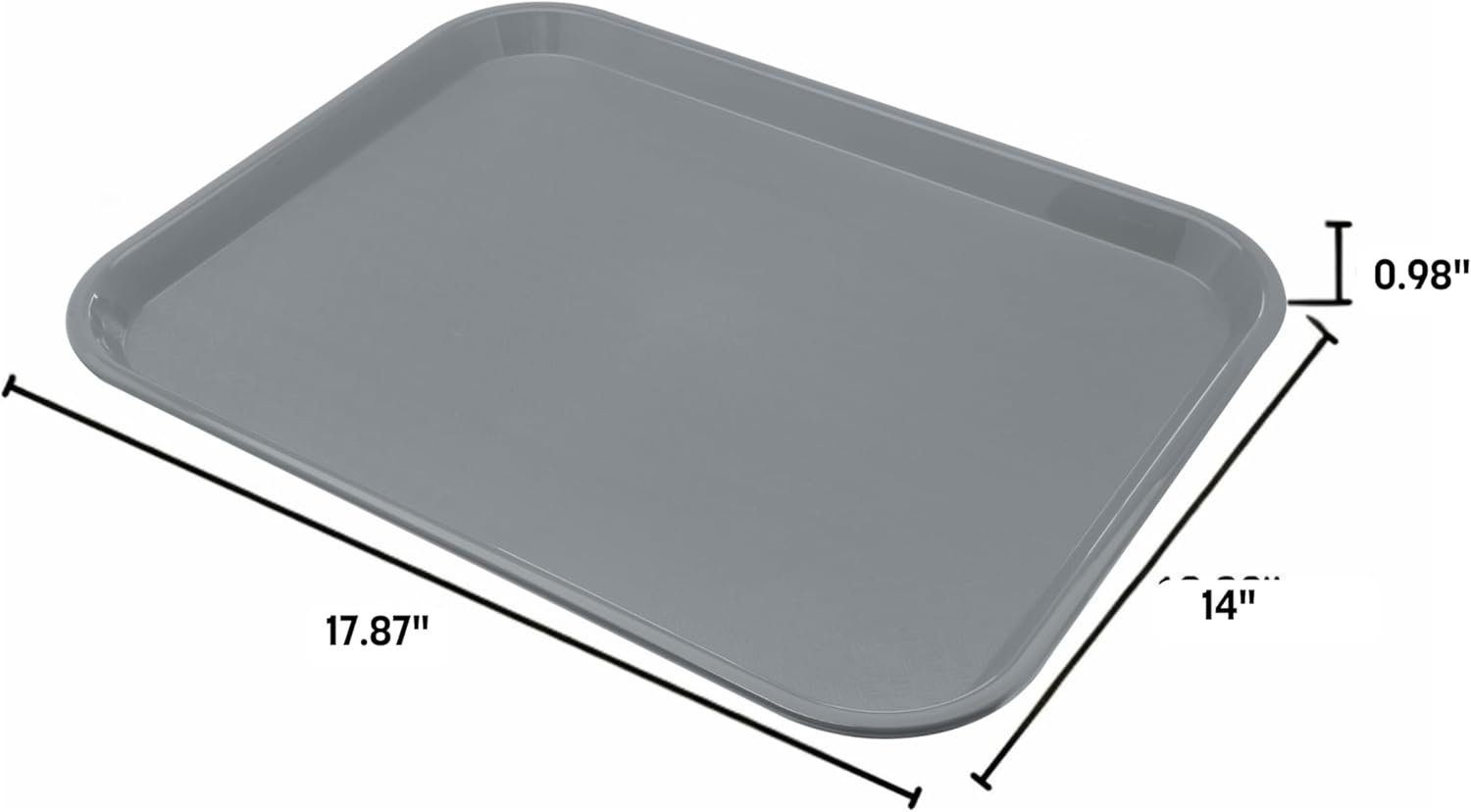 Carlisle FoodService Products Café Cafeteria Tray, Fast Food Tray for Restaurant or Commercial Use, 14" x 18", 12 Count, Blue