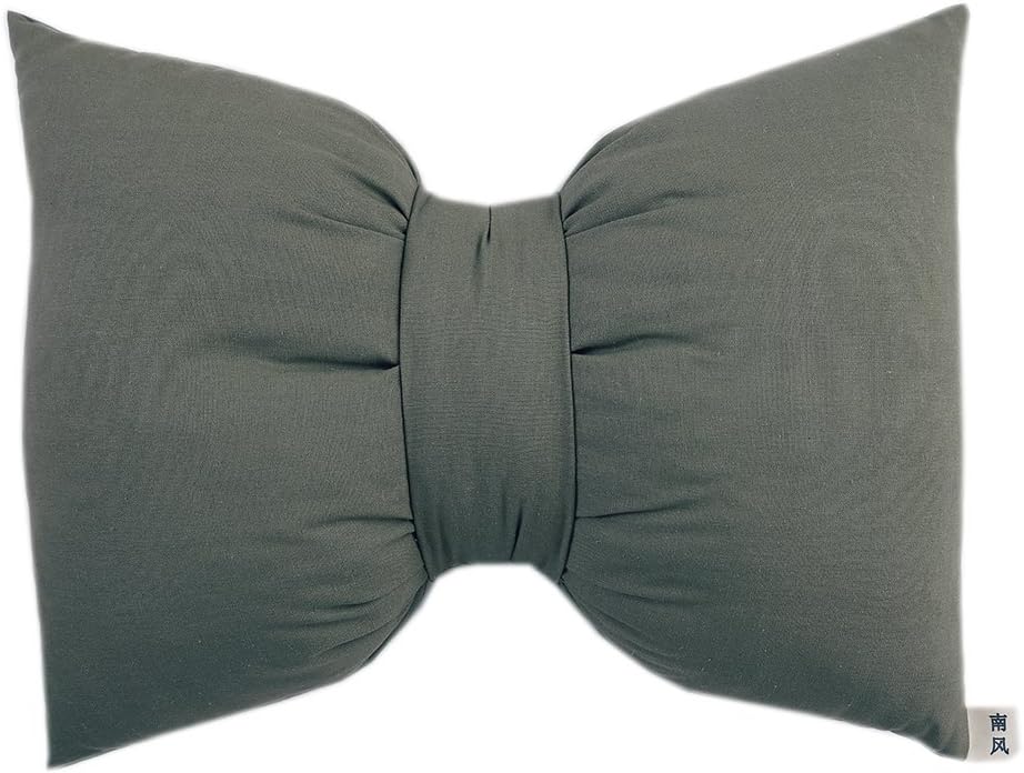 Dark Colors Handmade Household Bowknots Pillow Solid Colors Cushion Car Waist Pillow Sofa Decorative Cushions 60×46CM/23.6"×18.1" (Light Gray)