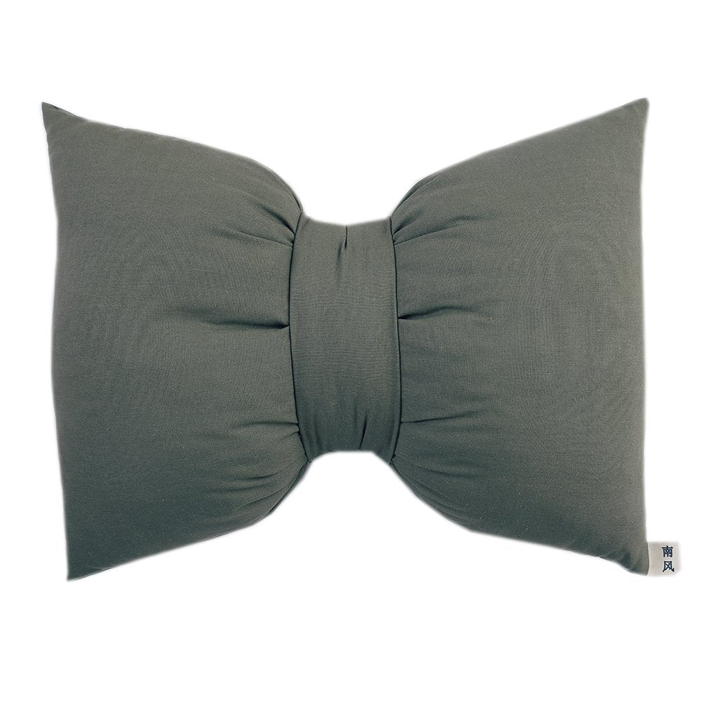 Dark Colors Handmade Household Bowknots Pillow Solid Colors Cushion Car Waist Pillow Sofa Decorative Cushions 60×46CM/23.6"×18.1" (Light Gray)