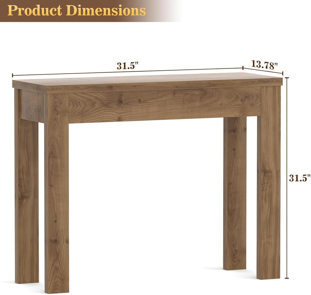 Armocity Console Table, Small Farmhouse Wood Entryway Table, Sofa Tables Narrow Long Behind Couch, Entry Table for Entrance, Hallway, Living Room, 32", Brown Oak