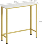 Narrow Console Table, 29.5" Small Entryway Table, Thin Hallway Tables, Slim Sofa Side Tables for Hallway, Living Room, Bedroom, Foyer, Marbleized White