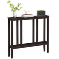 ELYKEN Bamboo 2-Tier Narrow Console Table, 36.2" Long Slim Sofa Table Behind Couch for Entryway, Hallway, Living Room, Natural