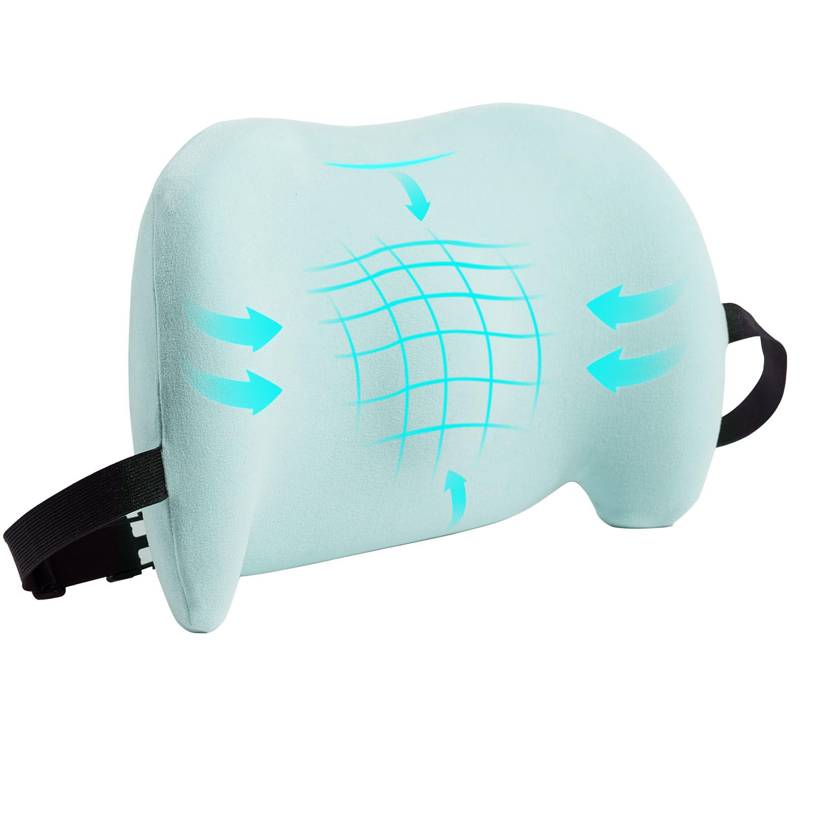Lumbar Support Pillow for Office Chair, Car Lumbar Pillow Lower Back Pain Relief, Memory Foam Back Cushion with Adjustable Straps, Ergonomic Chair Back Pillow for Gaming Chair, Car, Bed (PINK)