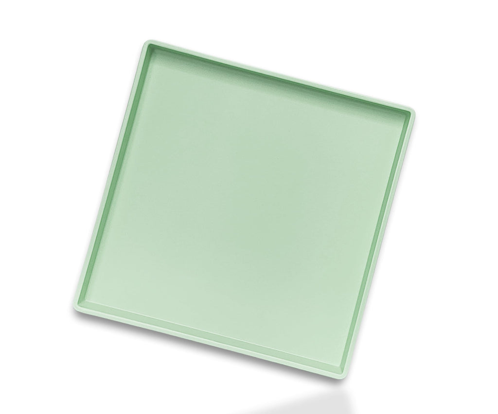 Square Tray for Organization, 11 Inch Plastic Serving Tray, Multi-Purpose Decorative Tray for Bathroom Countertop, Dresser, Ottoman & Coffee Table, Vanity Tray for Jewelry & Makeup, White