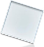 Square Tray for Organization, 11 Inch Plastic Serving Tray, Multi-Purpose Decorative Tray for Bathroom Countertop, Dresser, Ottoman & Coffee Table, Vanity Tray for Jewelry & Makeup, White
