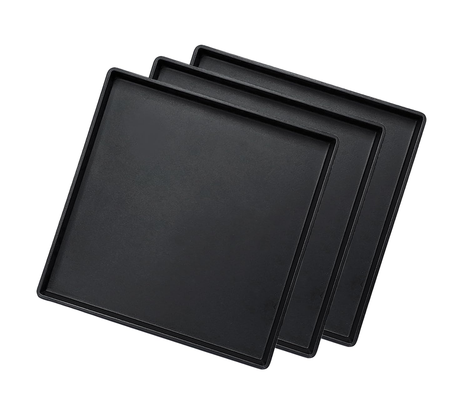 Square Tray for Organization, 11 Inch Plastic Serving Tray, Multi-Purpose Decorative Tray for Bathroom Countertop, Dresser, Ottoman & Coffee Table, Vanity Tray for Jewelry & Makeup, White