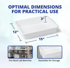 United Scientific Polypropylene Multi-Purpose Containment Tray - Lab Tray for Sterilizing & Drying Laboratory Supplies - Durable and Temperature Resistant Plastic - 15" L x 12" W x 3" H (1 Count)