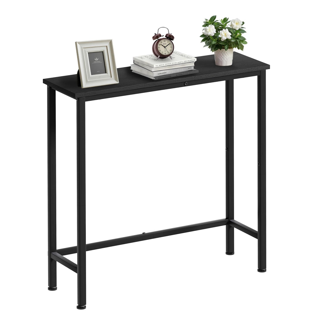 Narrow Console Table, 29.5" Small Entryway Table, Thin Hallway Tables, Slim Sofa Side Tables for Hallway, Living Room, Bedroom, Foyer, Marbleized White