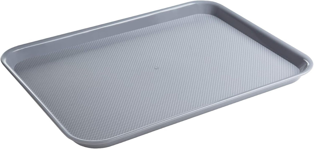 Eslite Rectangular Plastic Serving Trays,Fast Food Serving Cafeteria Trays,17"X13",Set of 6 (Grey)
